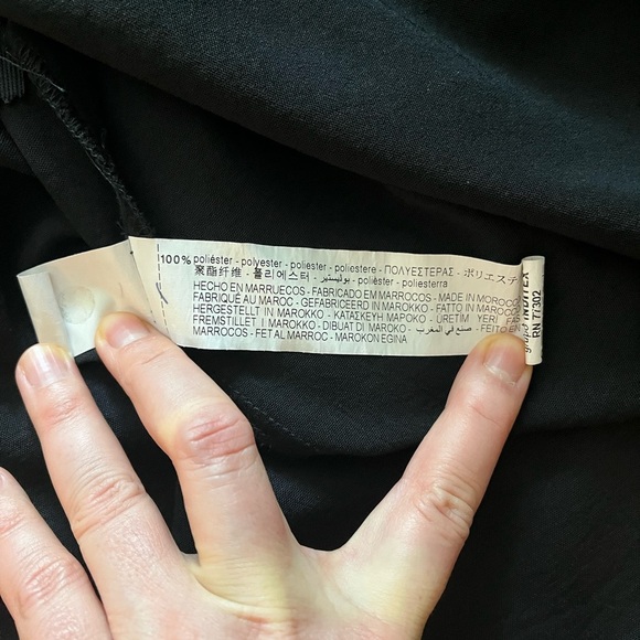 Zara Black Long Sleeve Women's Dress with brown belt - Picture 5 of 6